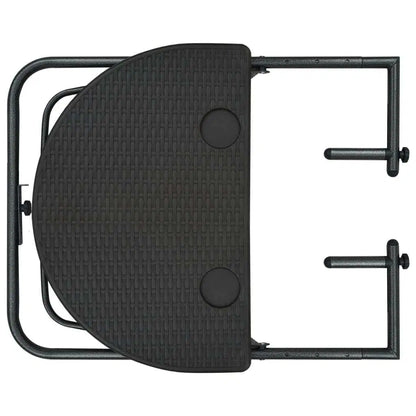 Hanging Balcony Table Brown 23.6"x25.2"x32.9" Plastic Rattan Look