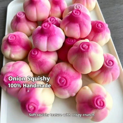 Onion Shaped Squishy Crunch Squeeze Toy, Round Block Filled Stress Relief Toy, Non-Resilient Fidget Sensory Toy, Creative Gift
