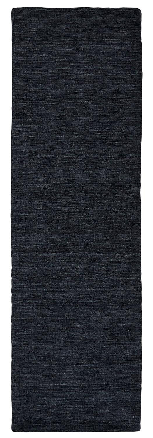 8' Runner Black Hand Woven Runner Rug