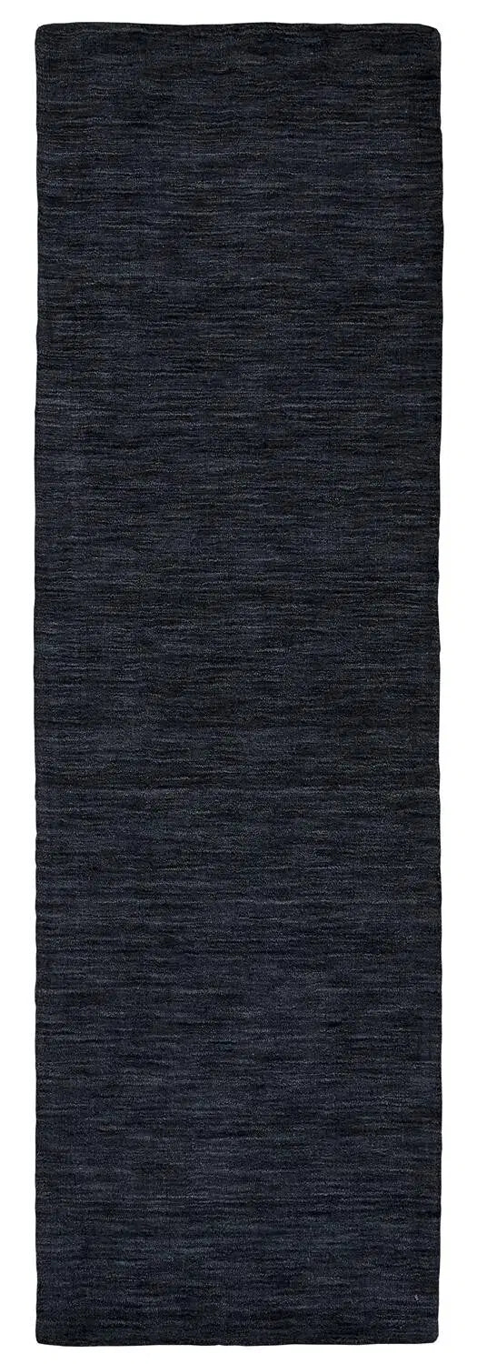 8' Runner Black Hand Woven Runner Rug