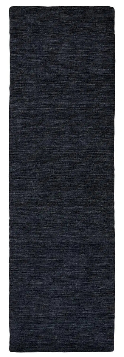 8' Runner Black Hand Woven Runner Rug