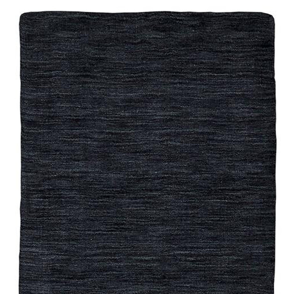 8' Runner Black Hand Woven Runner Rug