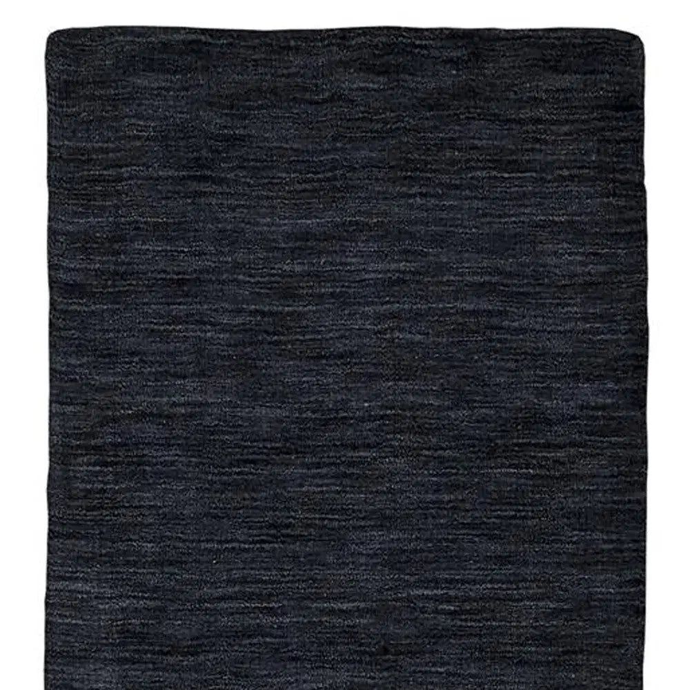 8' Runner Black Hand Woven Runner Rug