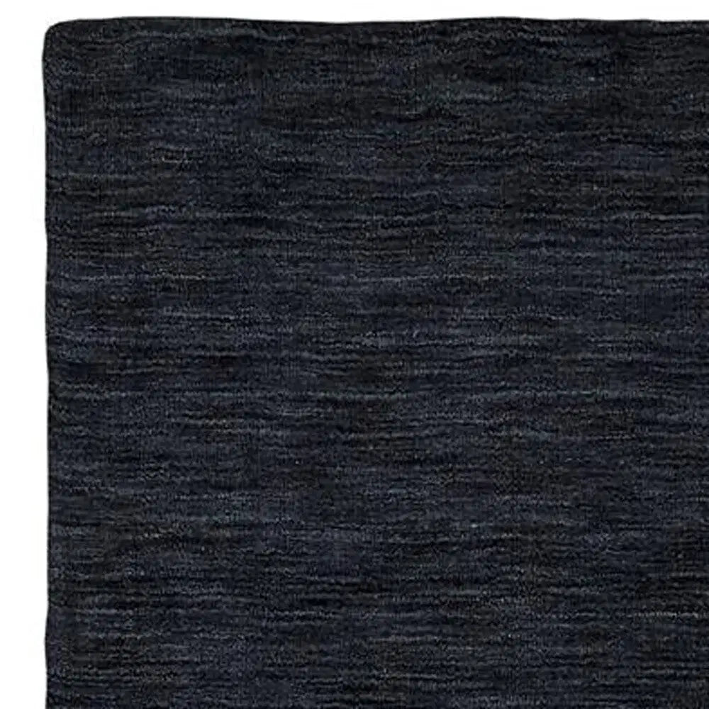 8' Runner Black Hand Woven Runner Rug