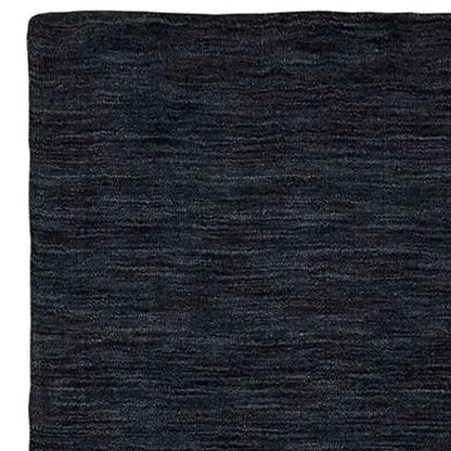 8' Runner Black Hand Woven Runner Rug
