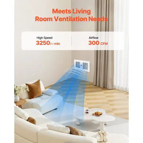 4-Inch Room to Room Fan, 2-in-1 300 CFM Through Wall Fan with Remote Control & Temperature Control, 10-Speed Ventilation Quiet Vent for Kitchen, Living & Laundry Room, Workshop