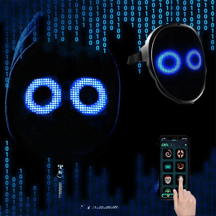 Halloween Face Masks Full Color LED Luminous Mask Face Changing Mask Party Bar P