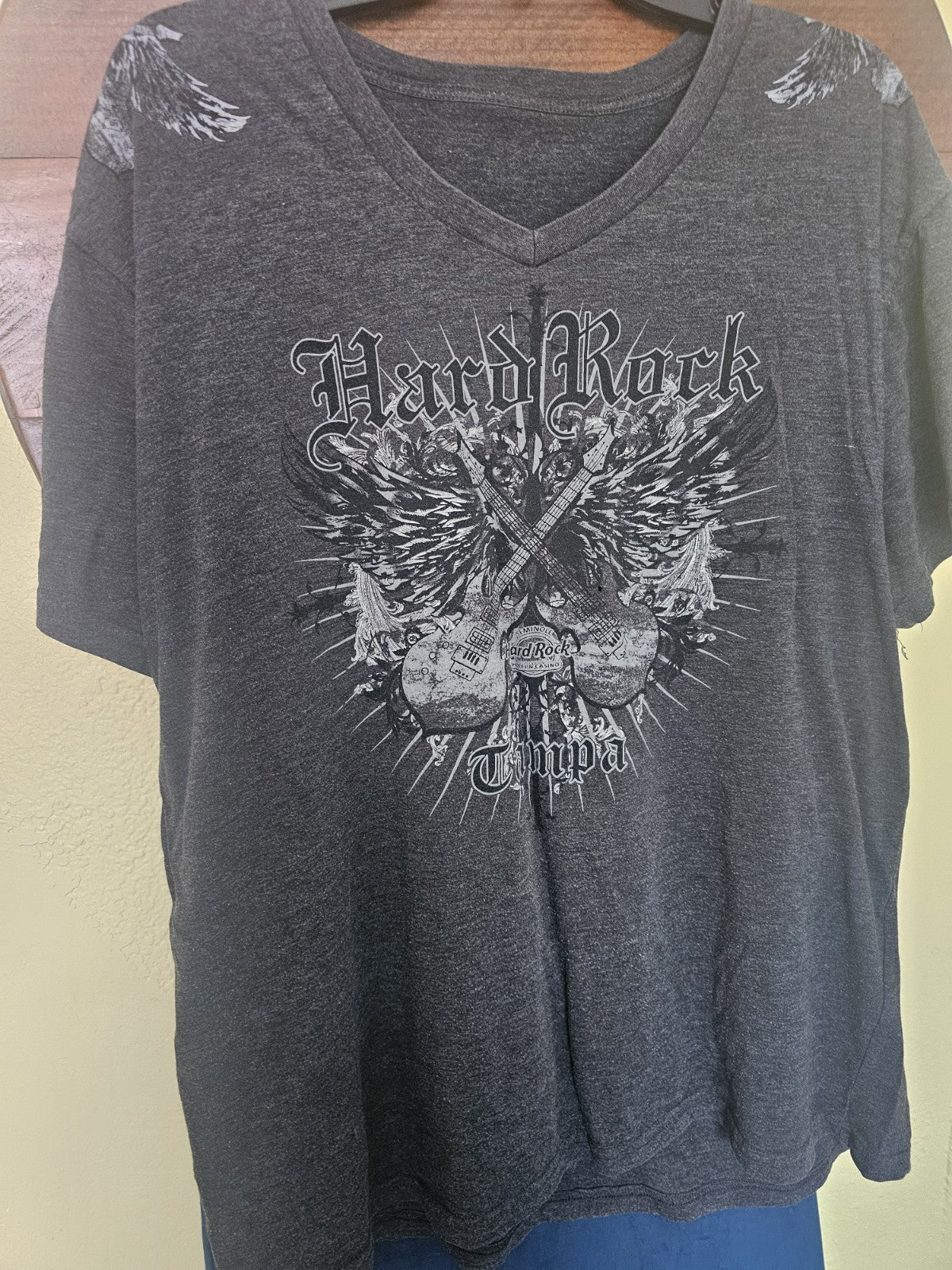 T-Shirt men's black t-shirt preowned large hard rock casino