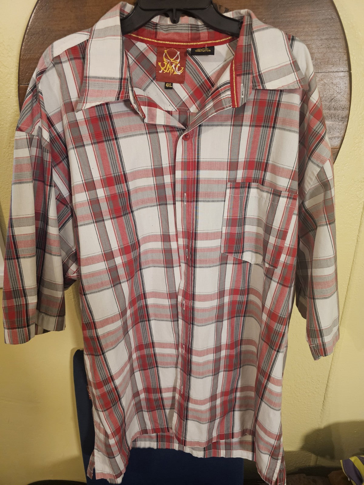 Shirt 4XLT men's short sleeved casual button shirt