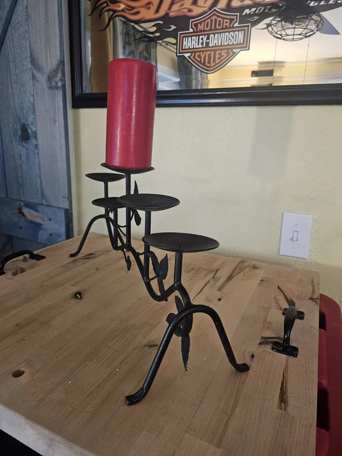 candelabra candle holder full of candles come with