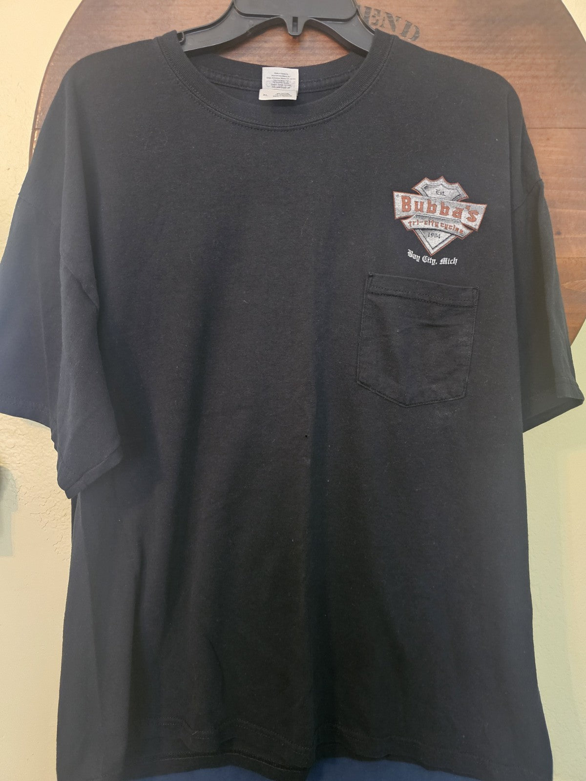 T-Shirt Tri City cycles Bubba's 1984 Men's T shirt Black Bay City Michigan