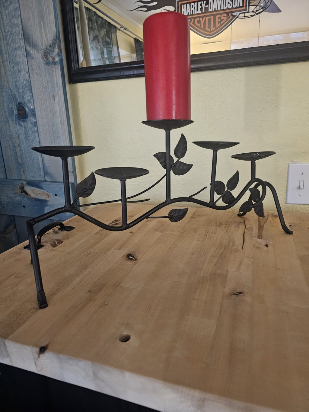 candelabra candle holder full of candles come with