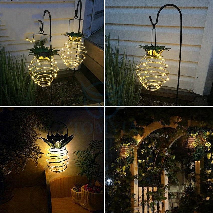 Outdoor Waterproof Garden Pineapple Solar Lights Path Lights Hanging Fairy Light