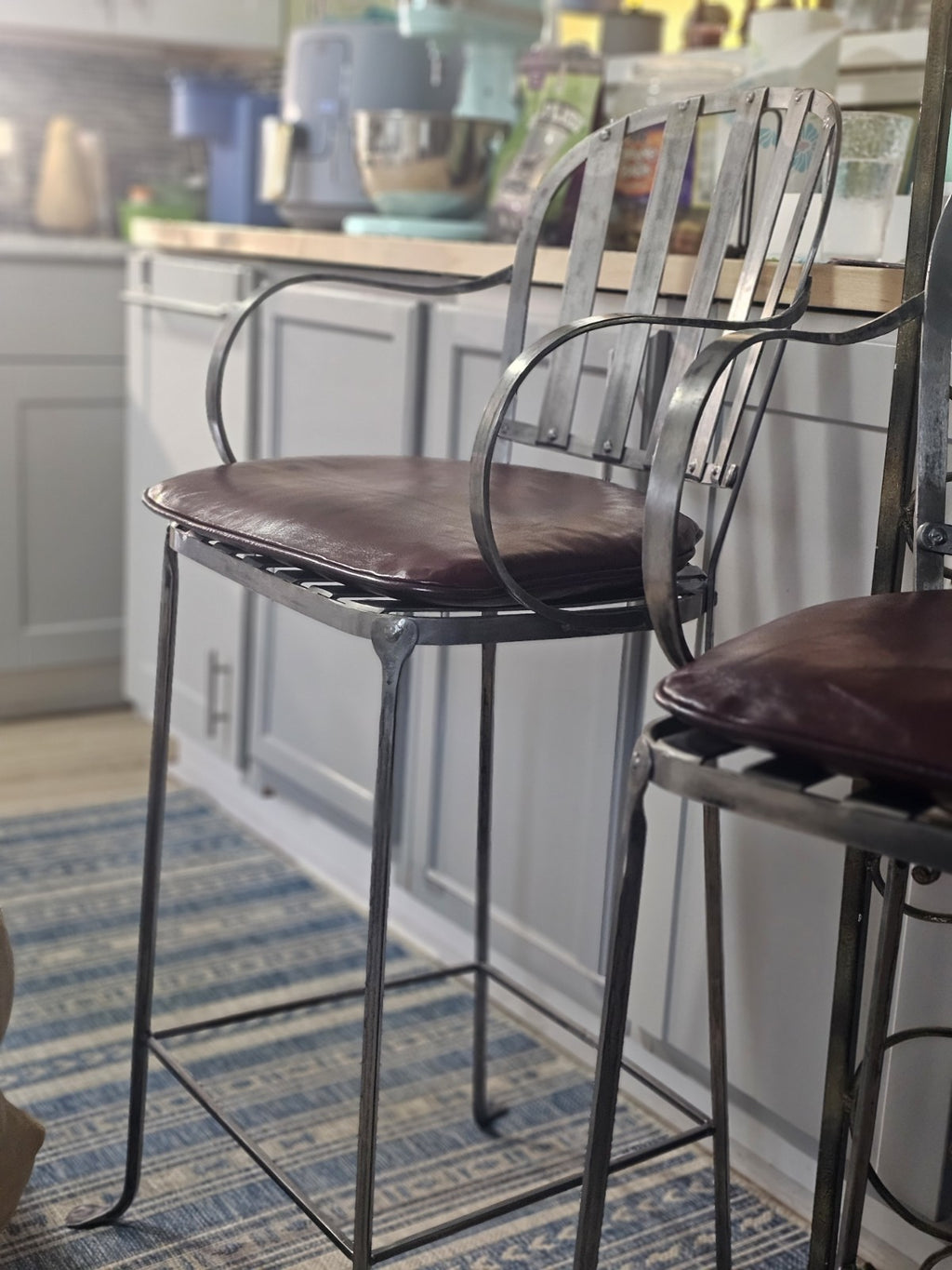 Vintage Woodward Valencia Bar Stool Set