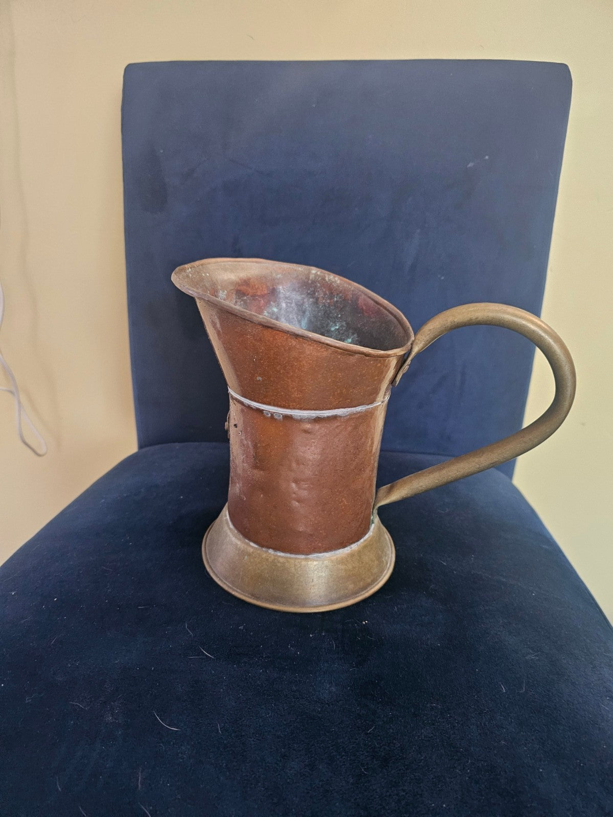Vintage Copper and Brass Water Pitcher