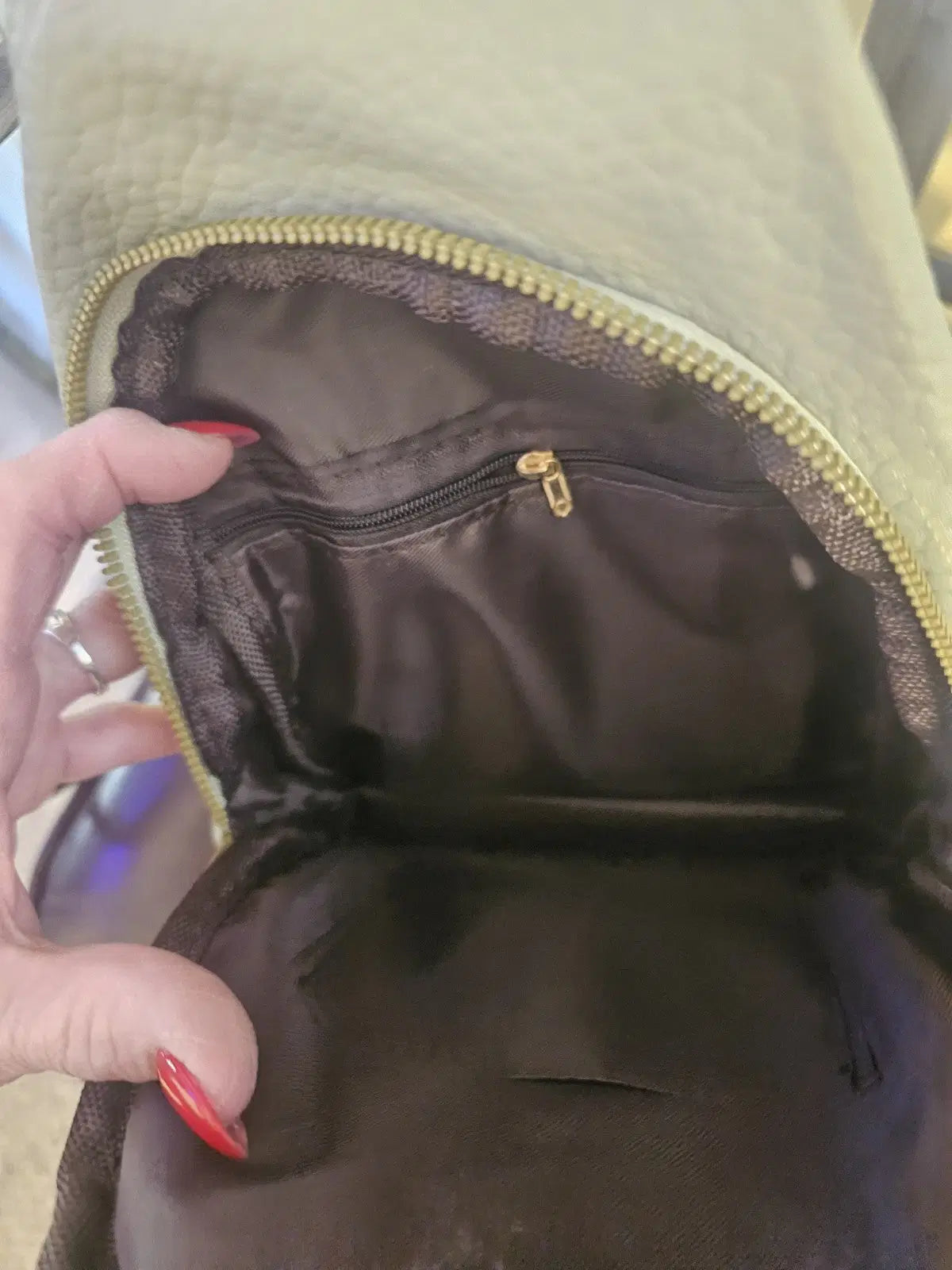 Purse Backpack Wom crossbody type backpack purse 5 zippers pockets gold hardware