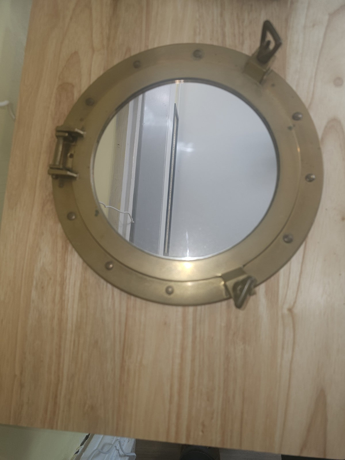 Brass port hole mirror 12 inch