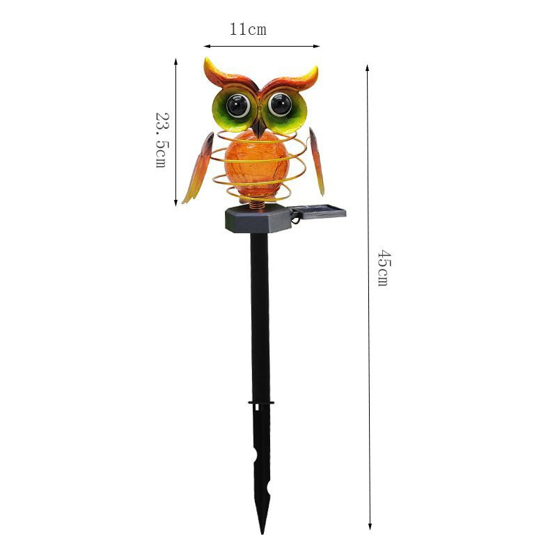 Solar Owl Lawn Lamp Outdoor Waterproof LED Garden Pathway Lighting Night Light E