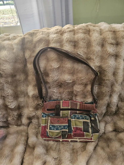 Purse relic handbag for women many compartments stamped inside zipper and snap