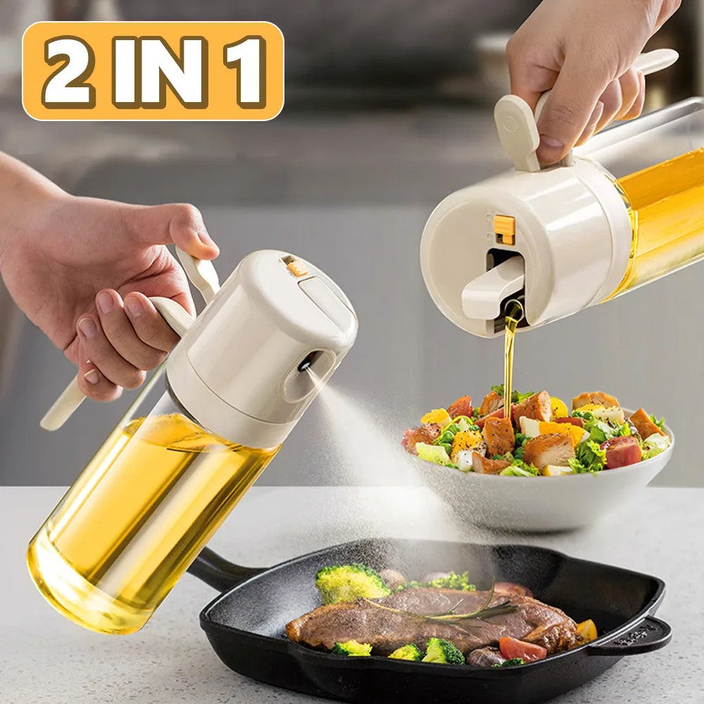 2 In 1 Oil Sprayer Bottle BBQ Cooking Oil Dispenser Olive Oil Pourers Sprayer Ki
