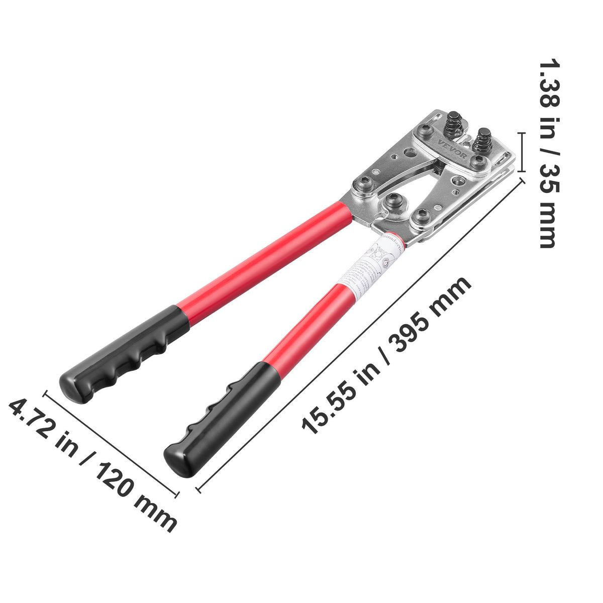 VEVOR Crimping Tool, AWG Copper And Aluminum Terminal Battery Lug Crimper, 6 Wir