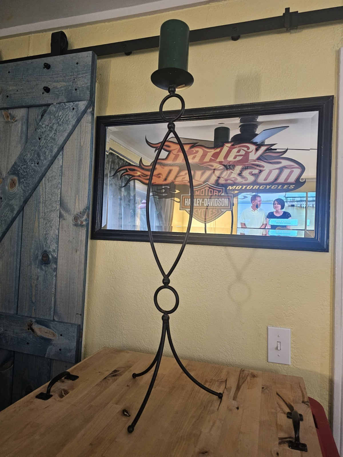 Candle 30" candle holder single wrought iron and weld
