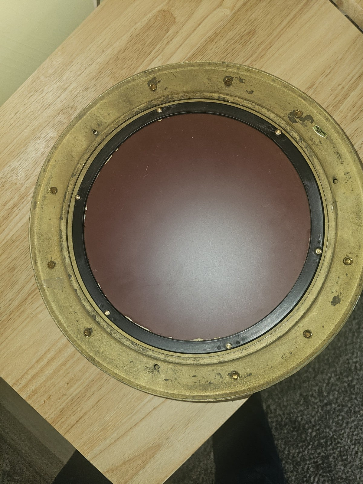 Brass port hole mirror 12 inch
