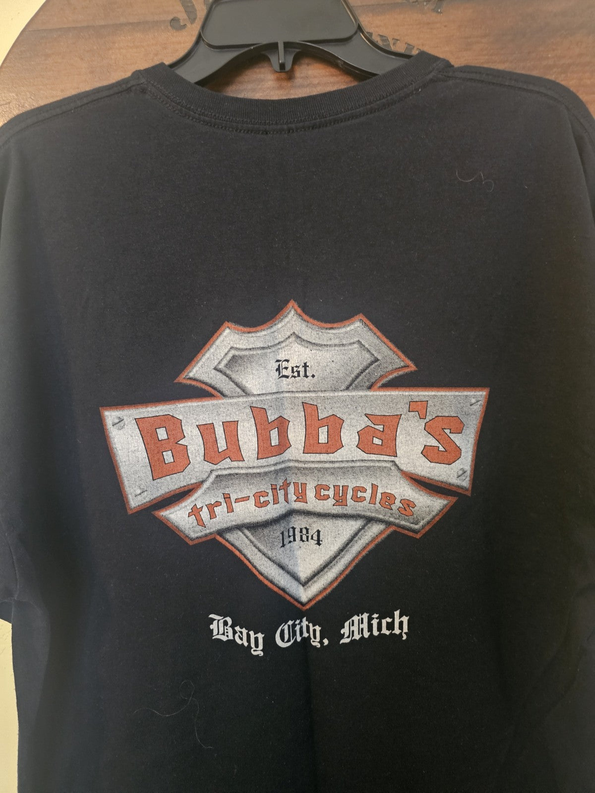 T-Shirt Tri City cycles Bubba's 1984 Men's T shirt Black Bay City Michigan