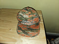 Ball Cap Used orange and green camo hat Harley Davisdson