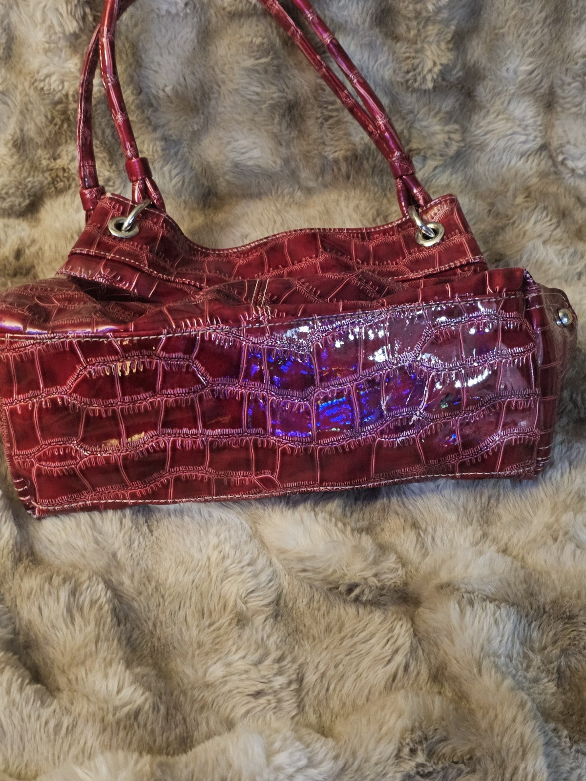 Purse Shimmering slick red handbag for the holiday beautiful purse