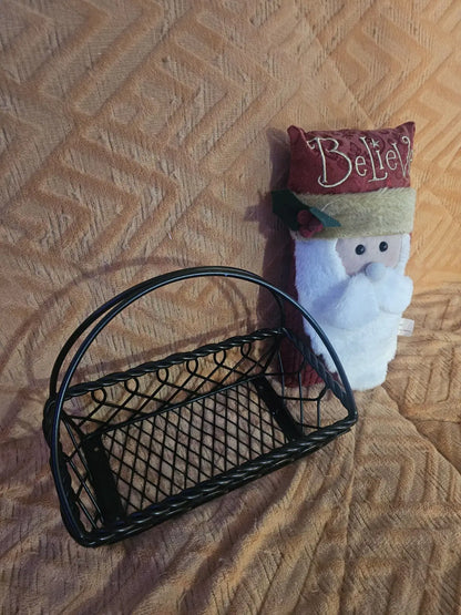 adorabable wrought iron basket wall hanger may hold flowers, mail,daily memos