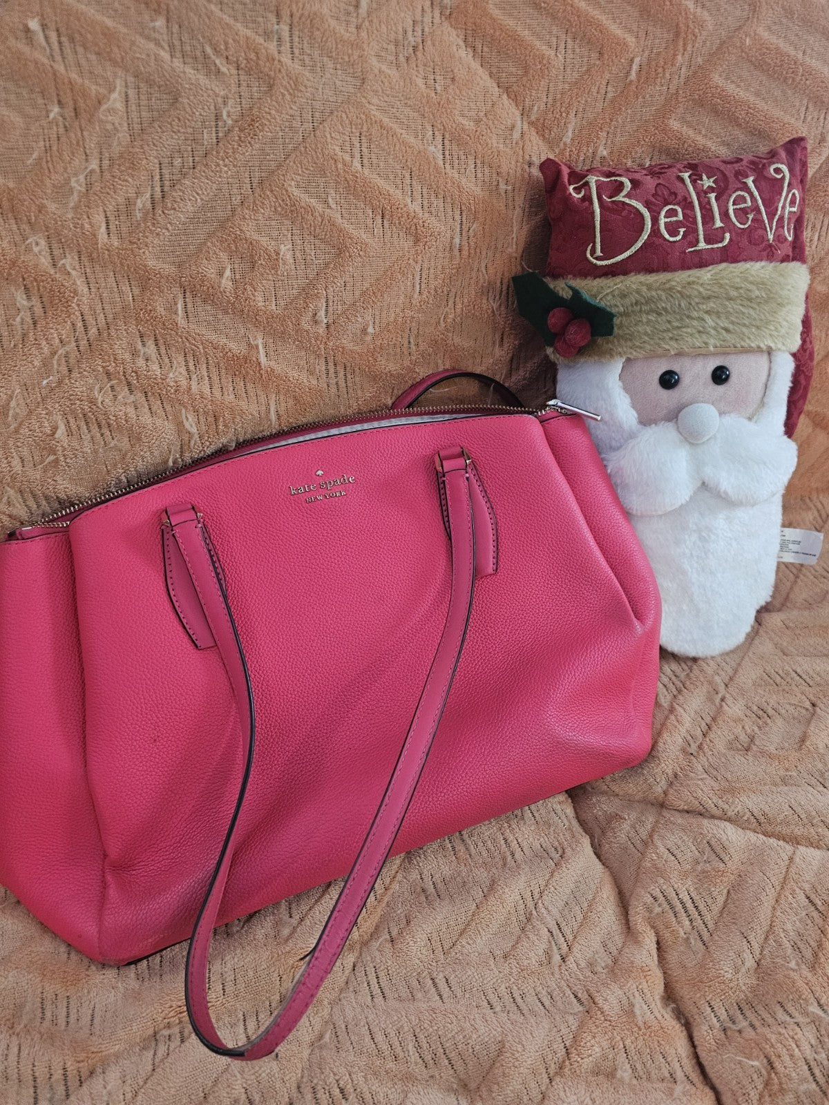 Purse Kate spade New York pebbled leather satchel type top handle bag