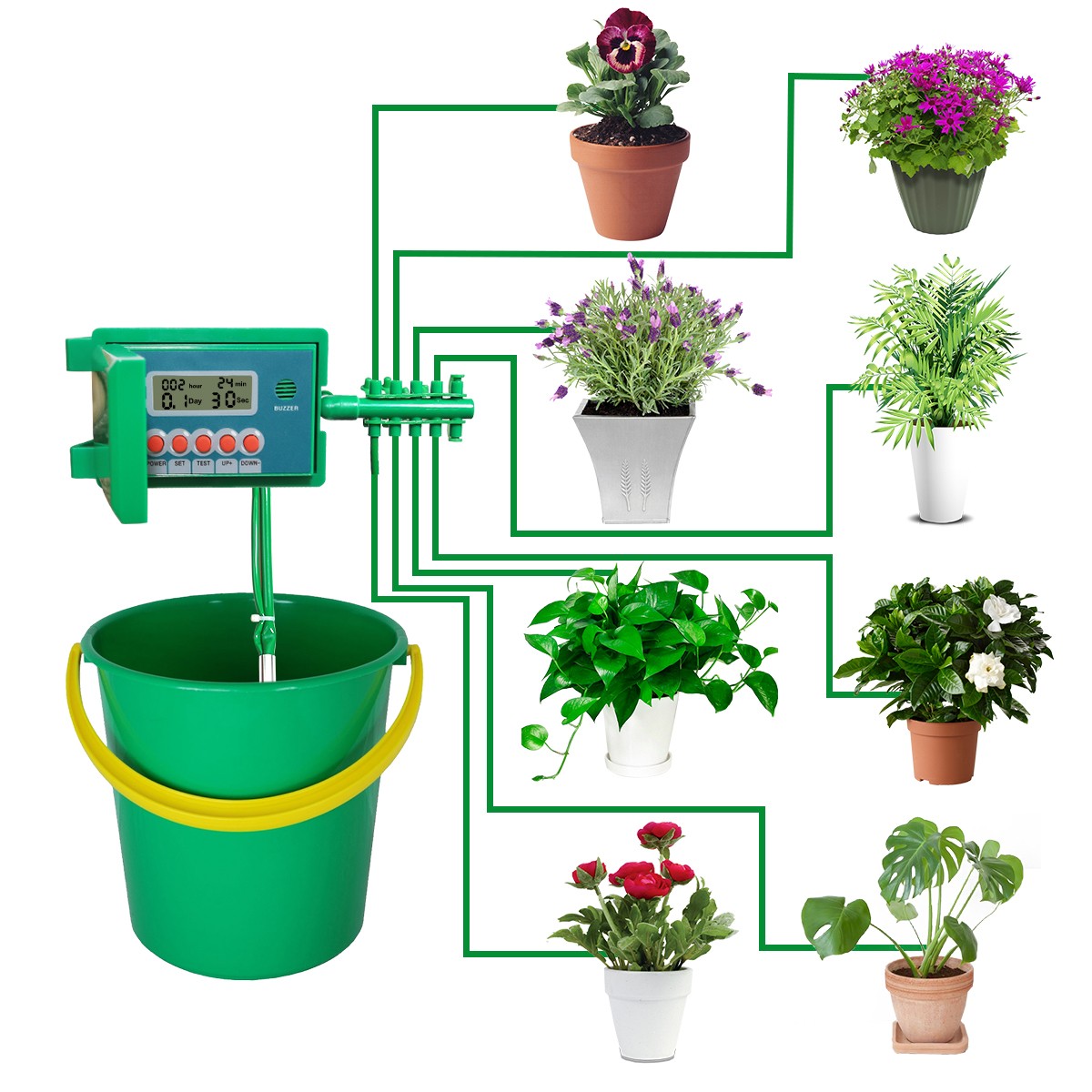 Automatic Micro Home Drip Irrigation Watering Kits System Sprinkler with Smart C