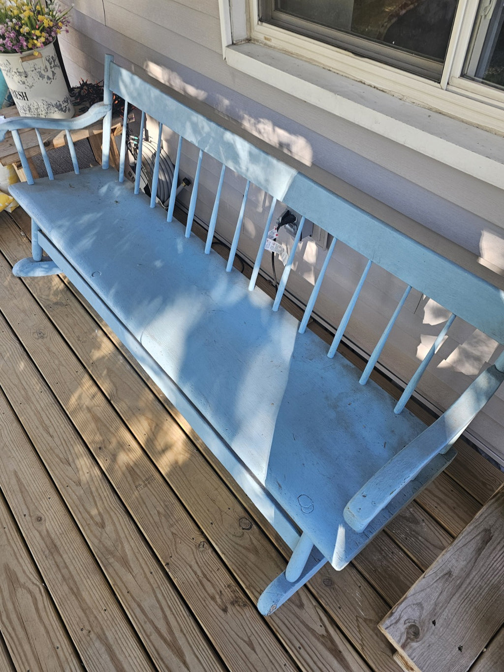 Vintage Early American Nanny Rocker at the very least 75 years old country blue