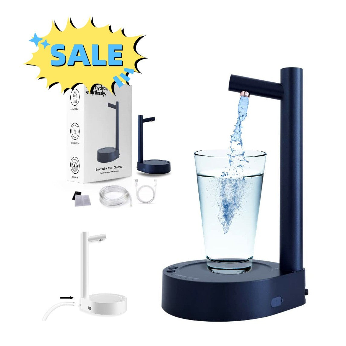 Desk Dispenser Electric Water Gallon Automatic Water Bottle Dispenser Rechargeab