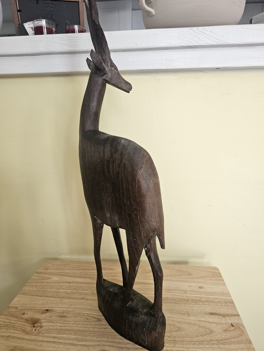 Vintage handcarved Gazelle very tall 7"x24"