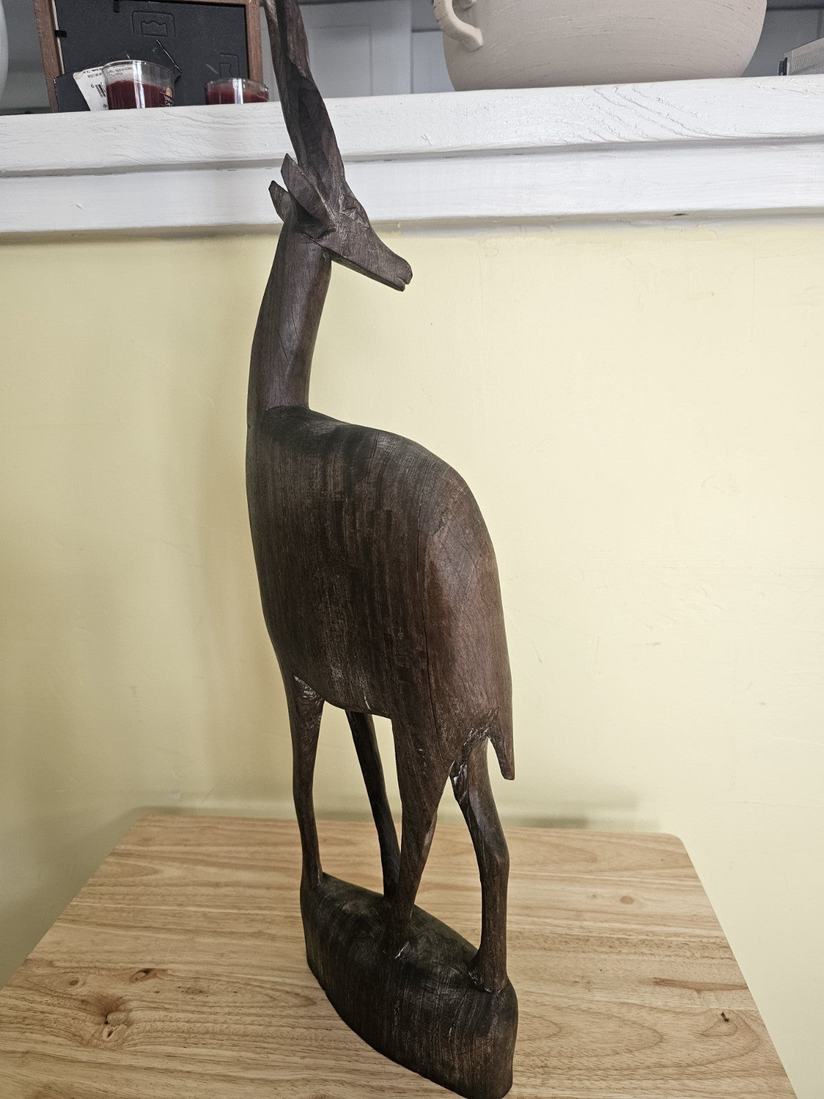 Vintage handcarved Gazelle very tall 7"x24"