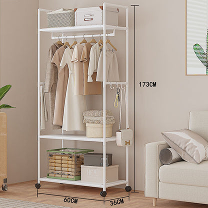 Multifunctional Clothes Rail Garment Hanging Stand Shoe Rack Home Storage Shelf 