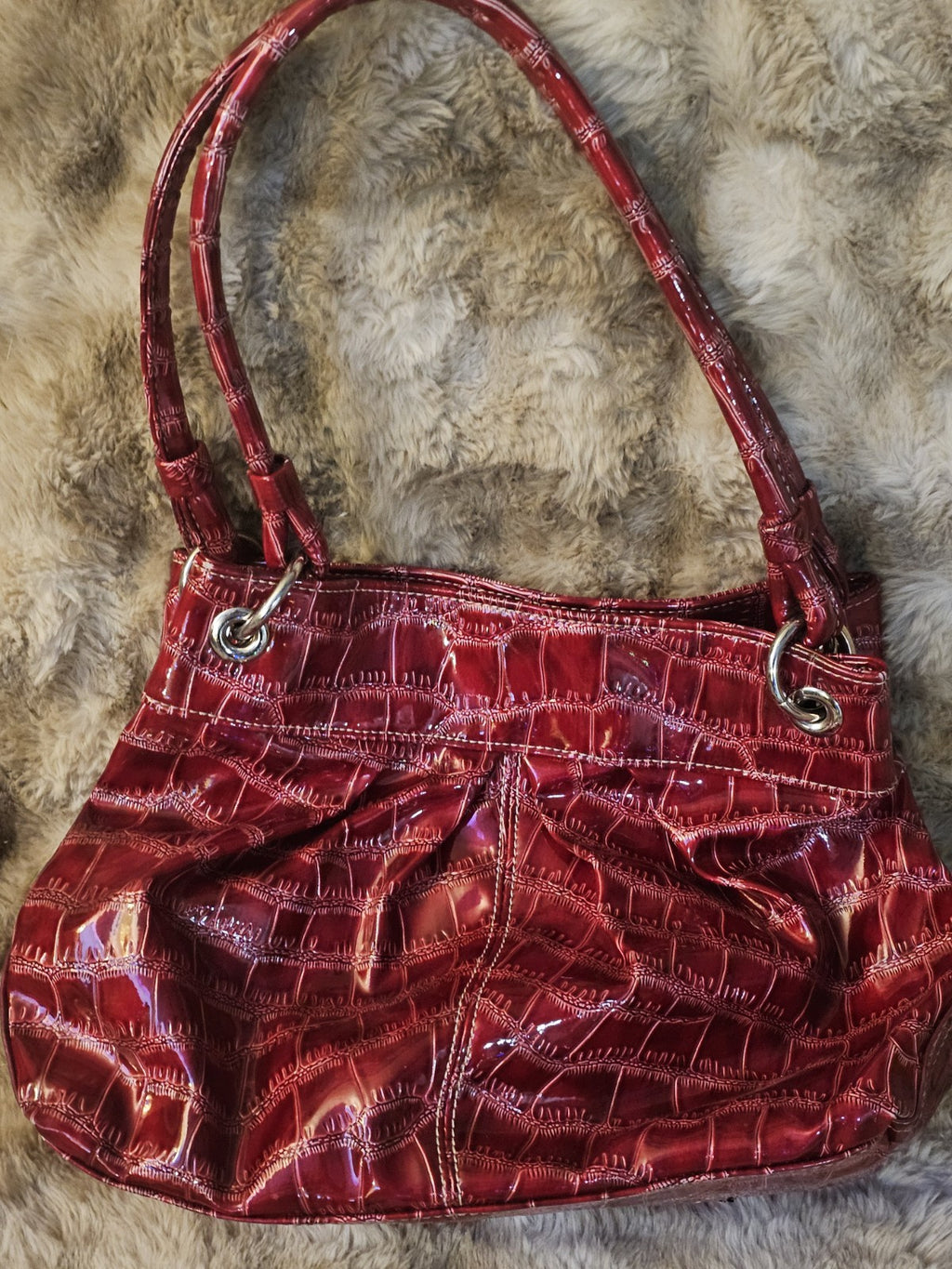 Purse Shimmering slick red handbag for the holiday beautiful purse