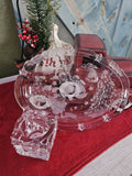 Misc partially frosted and clear mini serving platter angels with goodies