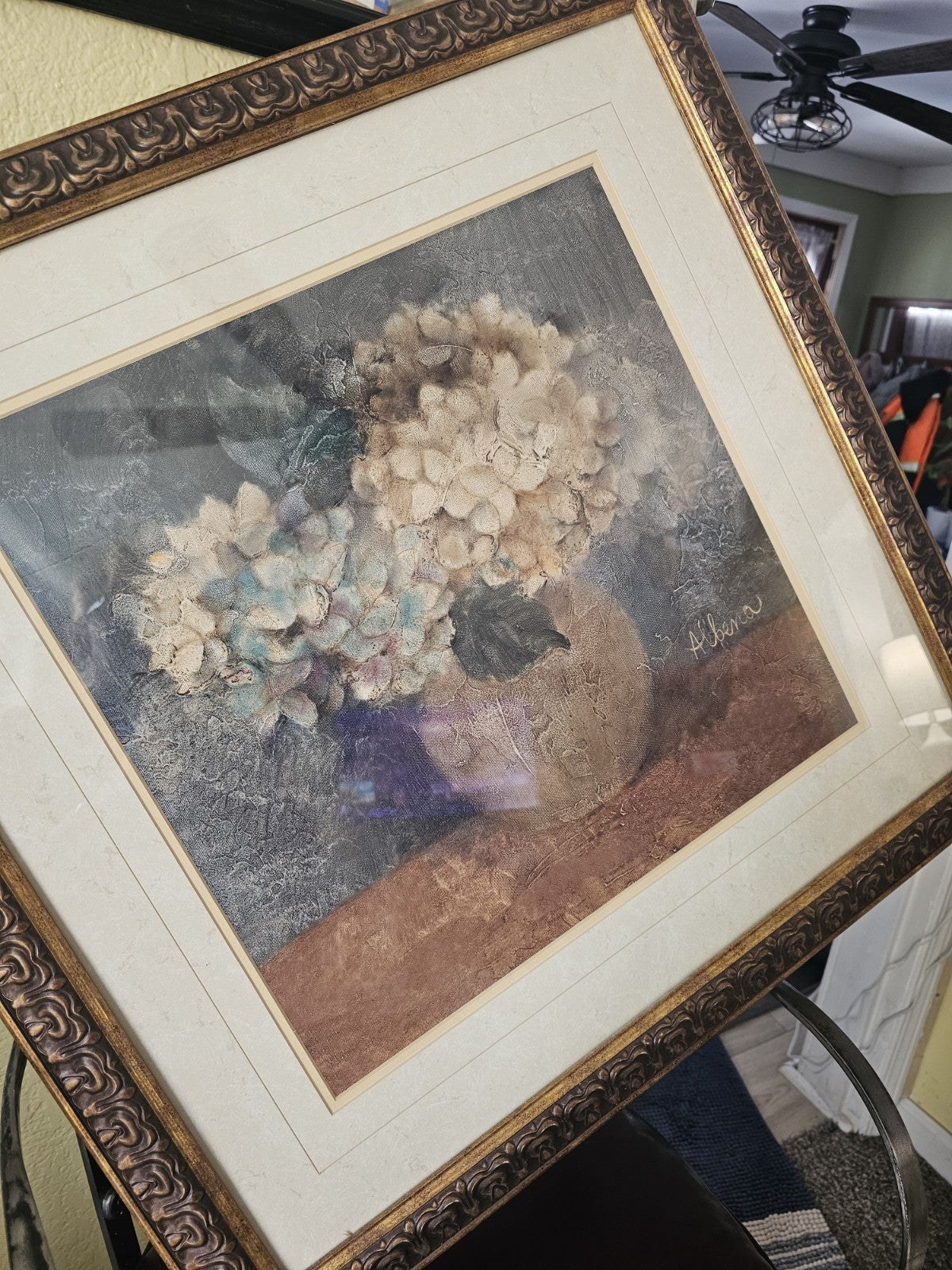 Painting by Albena Hristova floral Hydrangea table piece