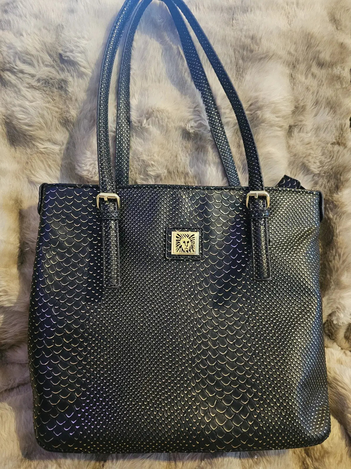 Purse Anne Klein purse handbag brand new black with gold flecks