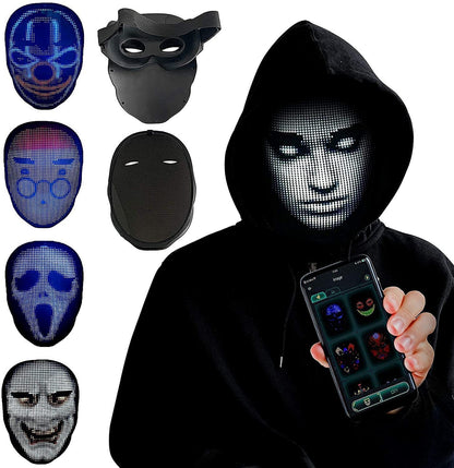 Halloween Face Masks Full Color LED Luminous Mask Face Changing Mask Party Bar P
