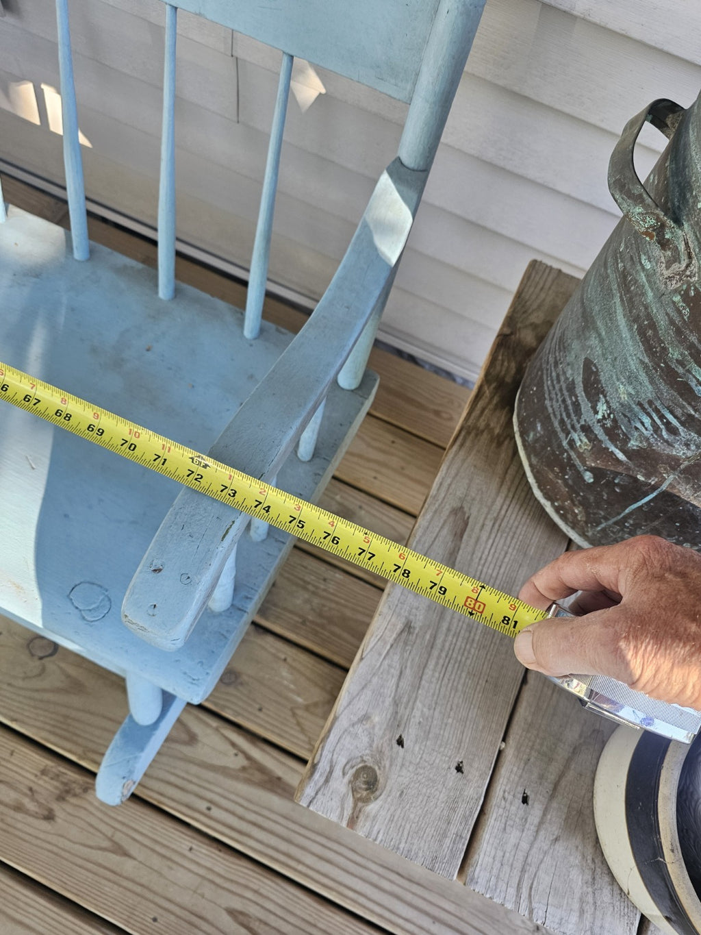 Vintage Early American Nanny Rocker at the very least 75 years old country blue