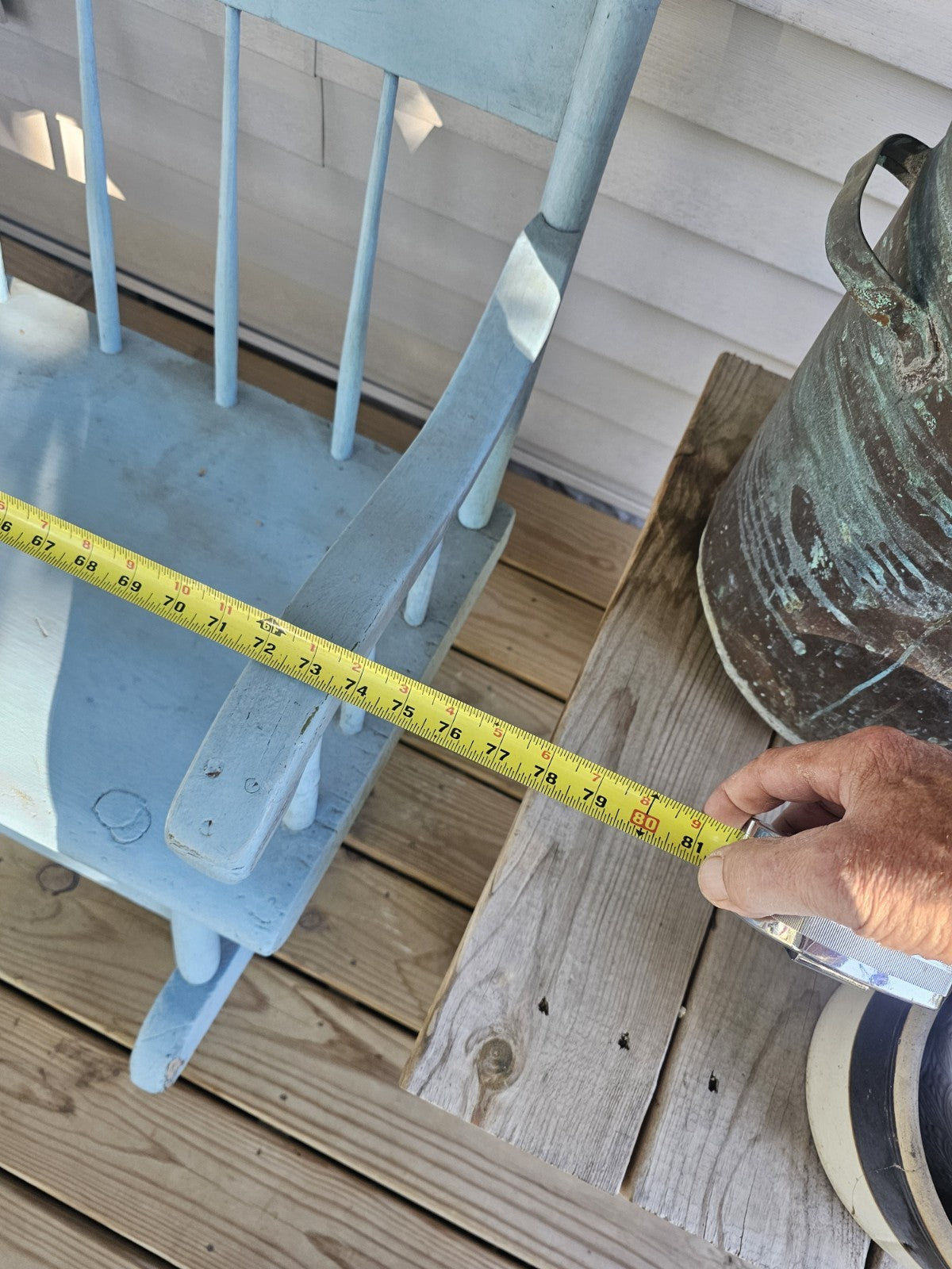 Vintage Early American Nanny Rocker at the very least 75 years old country blue