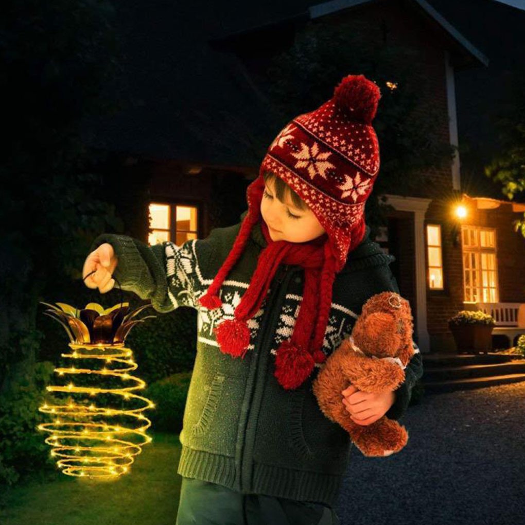 Outdoor Waterproof Garden Pineapple Solar Lights Path Lights Hanging Fairy Light