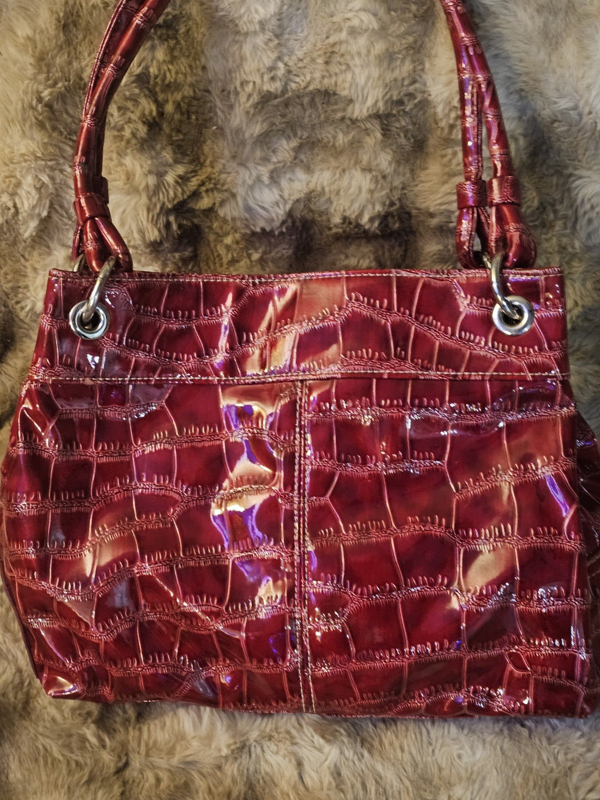 Purse Shimmering slick red handbag for the holiday beautiful purse