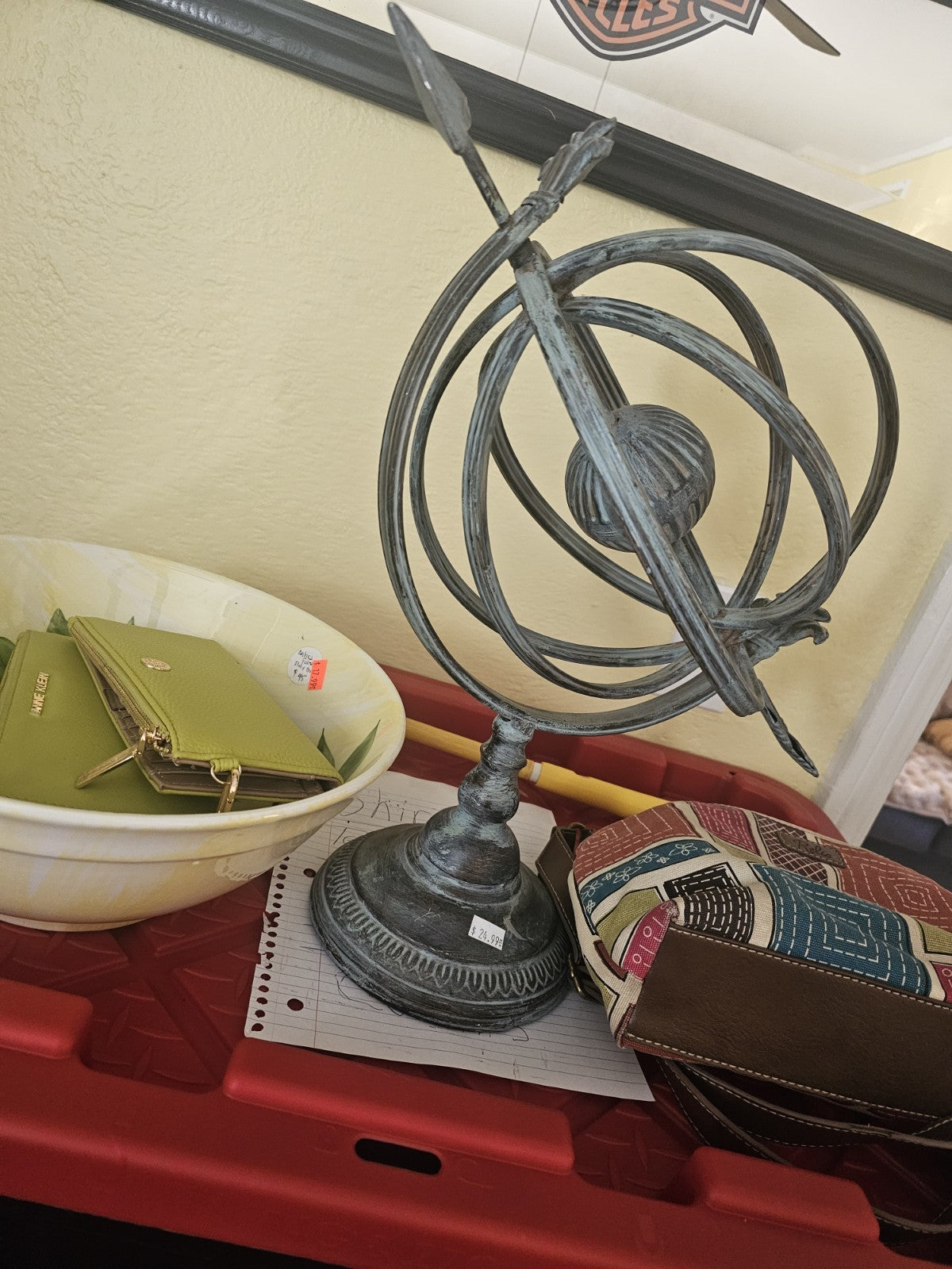 Vintage Wrought Iron armillary sphere or decorative sundial piece of art