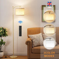 Floor Lamp Free Standing Light With Bulb Linen Shade Remote Control Bedroom