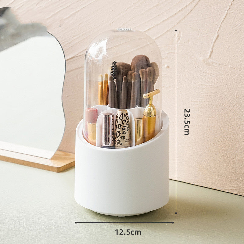 Dust Proof Household Acrylic Lipstick Cosmetic Storage Box Rotating Brush Barrel